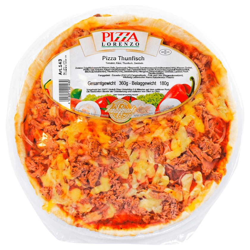 Pizza Lorenzo Pizza Thunfisch 360g